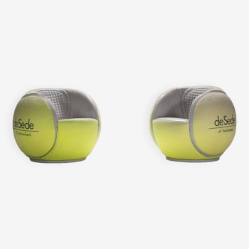 Products Ds 9100/01 tennis ball chairs by De Sede Swiss for WTA Zurich Open in 1985.