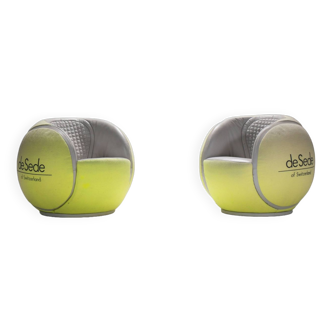 Products Ds 9100/01 tennis ball chairs by De Sede Swiss for WTA Zurich Open in 1985.