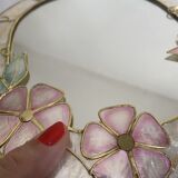 Vintage mirror in real mother-of-pearl and brass