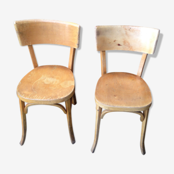 Lot de 2 chaises bistrot Baumann années 50 vintage