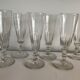 6 flûtes à champagne en verre soufflé, modèle ancien Caton de Saint Louis