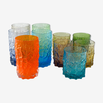 10 verres colorés vintage design