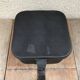 Black leather hat box