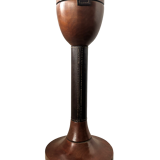 Wood and leather standing ashtray 1970