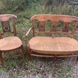 Oak bench and chair