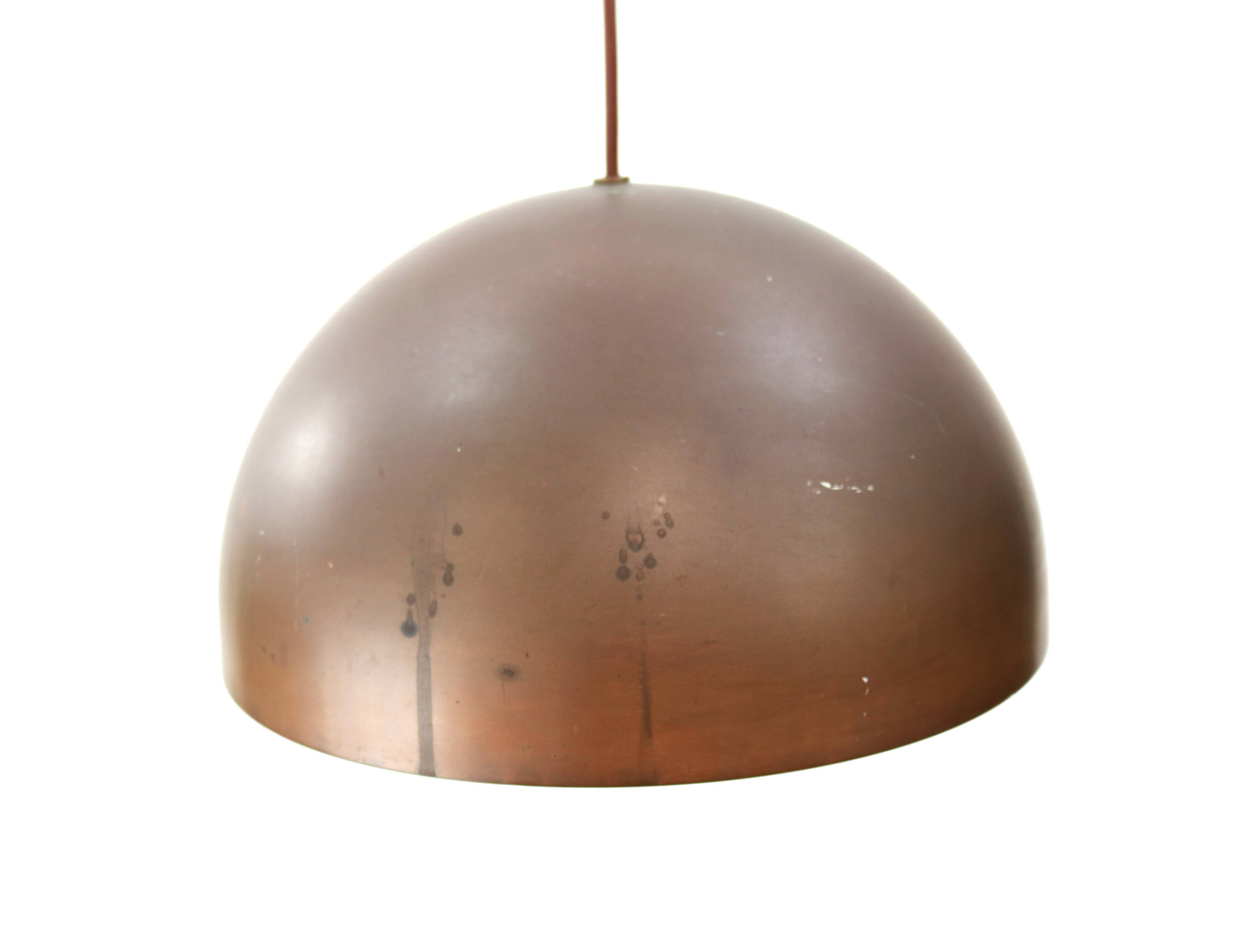 Massive patinated copper lamp - Denmark 60's