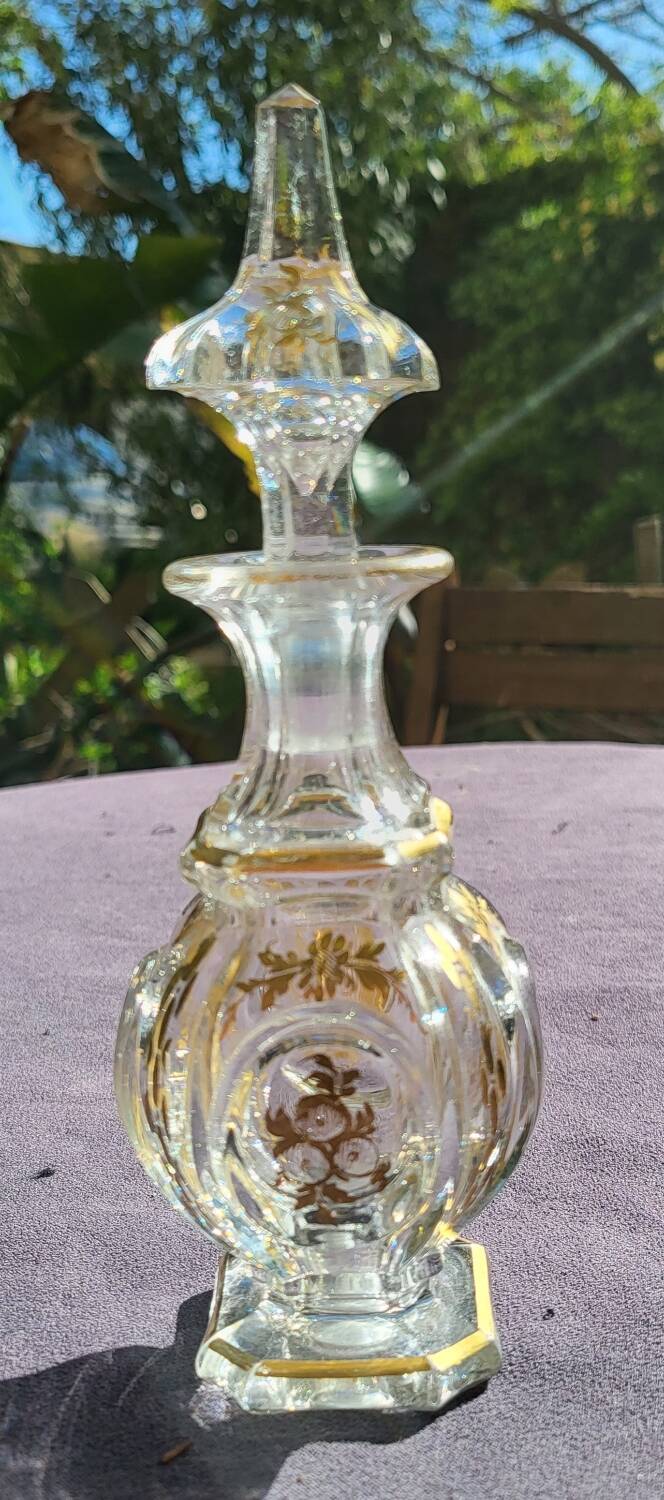 Flacon en cristal orientaliste XIX eme