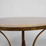 Table basse par Raymond Subes, fer forgé doré et marbre, France, circa 1935