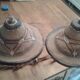 Old colonial hat in braided straw and leather