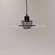 Danish space-age hanging lamp in transparent and blue plexi with black metal 1980s