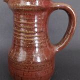 Cream pot, glazed stoneware pitcher, signed Fontgombault, 20th century