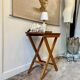 Folding side table in solid wood