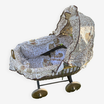 Wicker doll pram