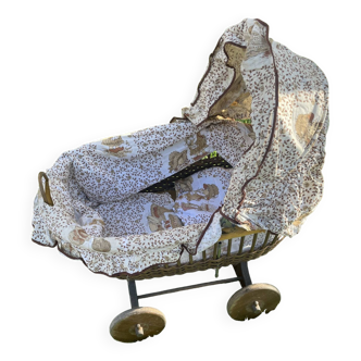 Wicker doll pram