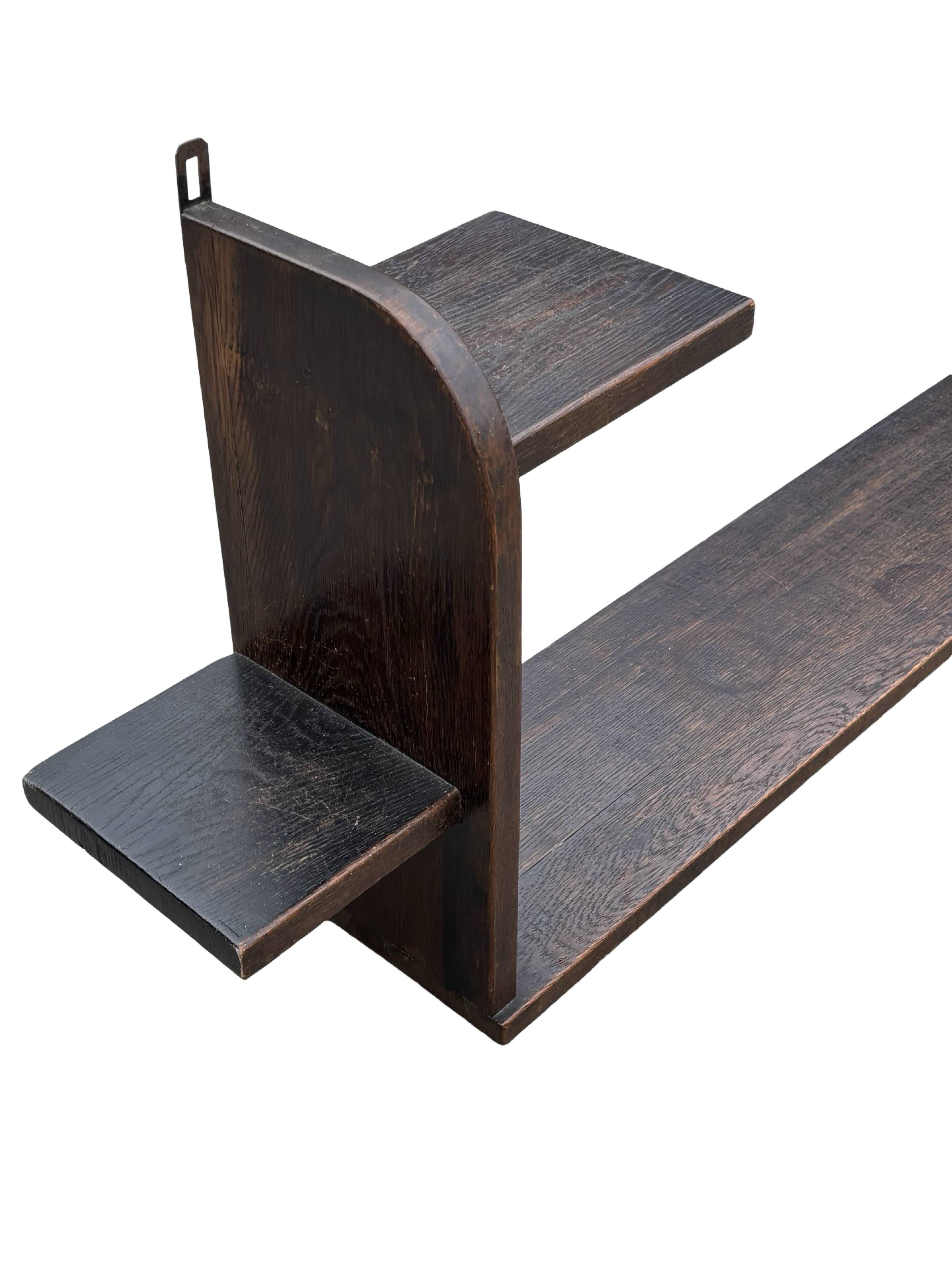 Art Deco Wall shelf Book shelf floating shelf oak 1920s design