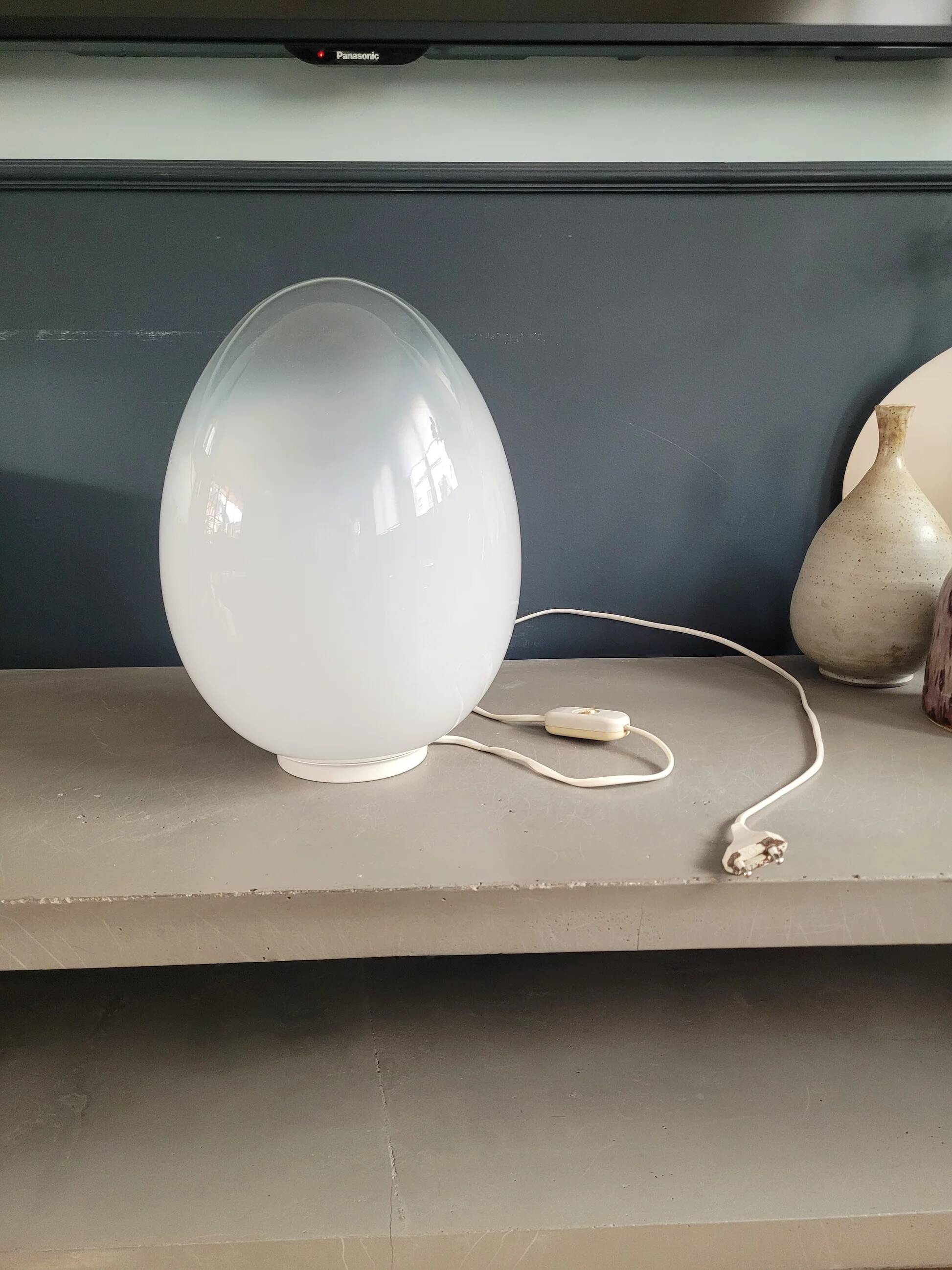 Vintage glass egg lamp