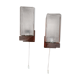 Pair of glass sconces, zipper, 70s