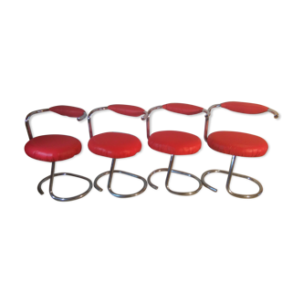 Set of four chairs by Giotto Stoppino  70s