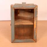Burmese teak wall display case with original polychrome patina.