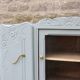 Renovated vintage low sideboard - Unique piece of furniture with floral moldings