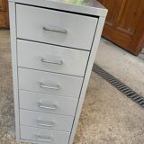 Industrial grey metal chest of drawers, 1980s