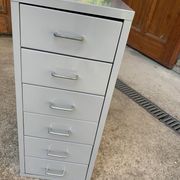 Industrial grey metal chest of drawers, 1980s