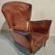 Vintage Dutch leather lounge chair, 1990s, Montis style