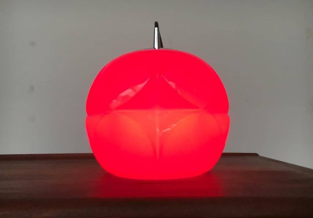 Vintage German space age glass ball pendant lamp by Peill & Putzler, 1970s.