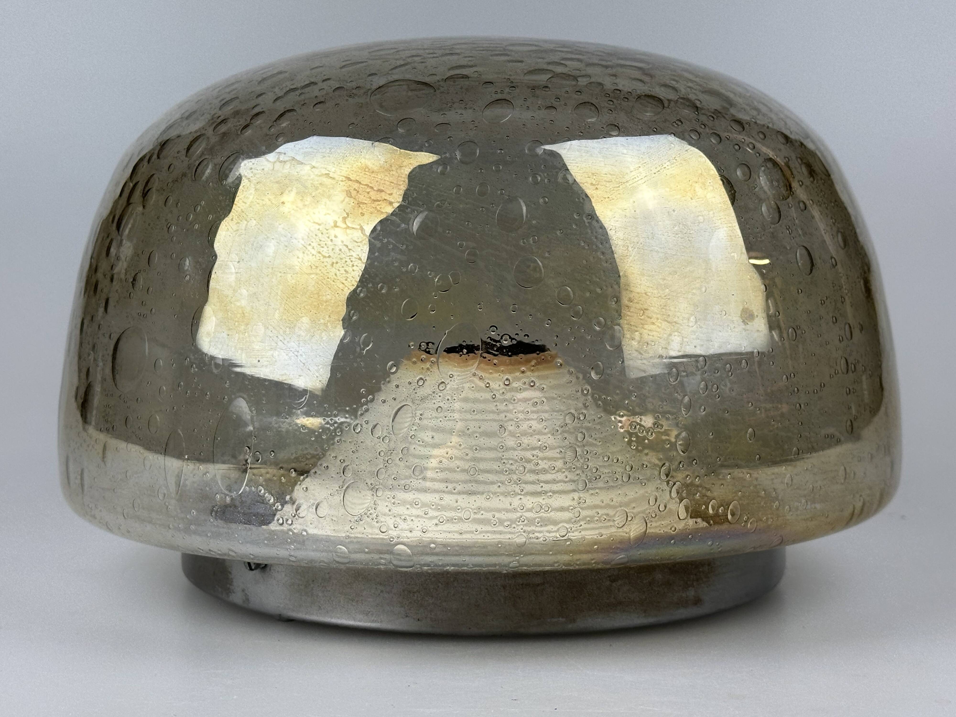 60s 70s ceiling lamp Plafoniere Flush Mount Böhmer Leuchten Germany Glass