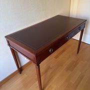 Louis XVI style flat desk "Coubertin" in mahogany reissue by Grange