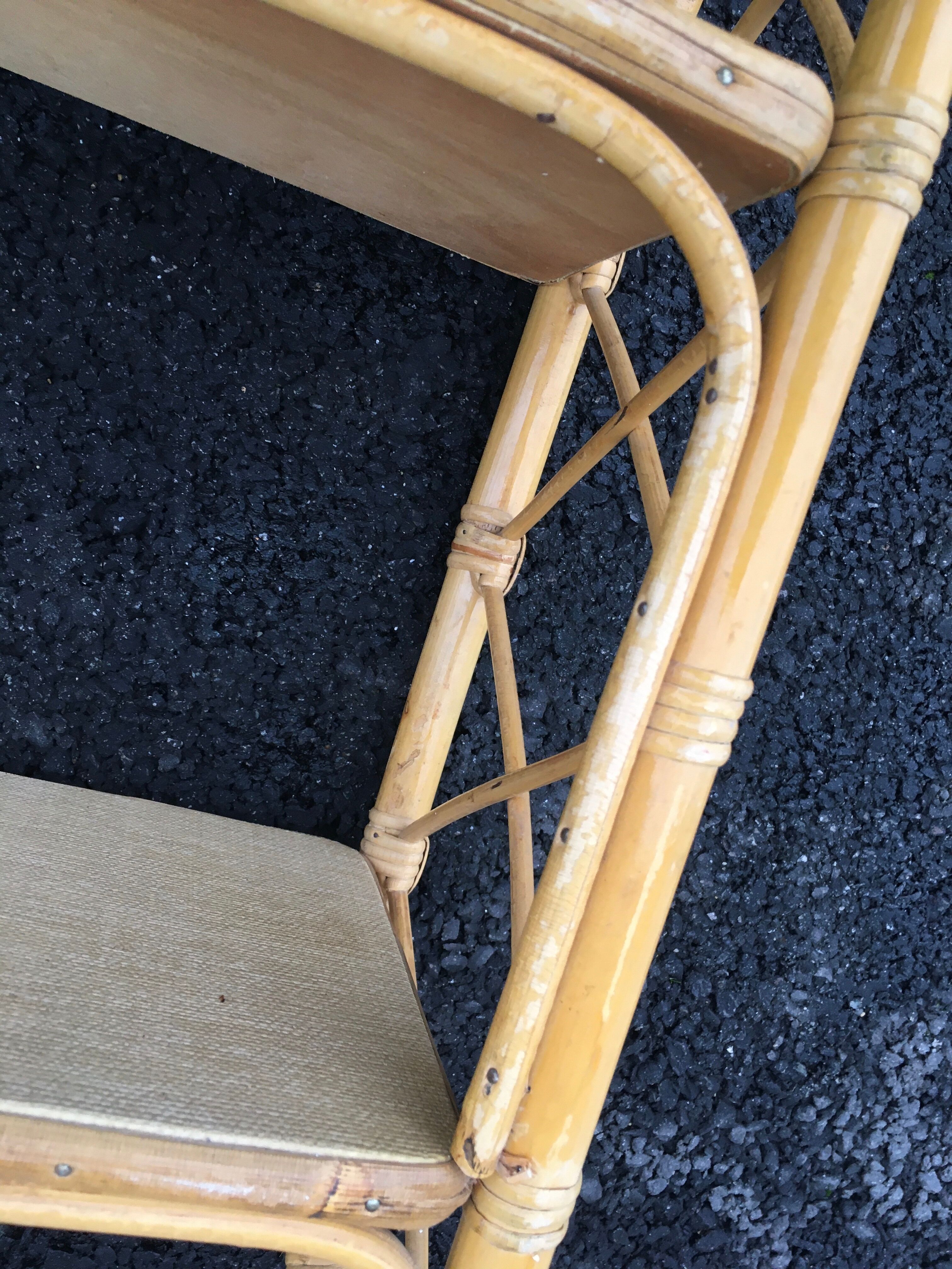 60'S rattan wall shelf