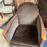 Brown velvet living room