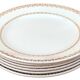 1950s set of 6 cheese/dessert plates, earthenware with gold frieze decoration.
