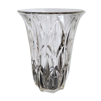 Vase en verre moulé H:23cm