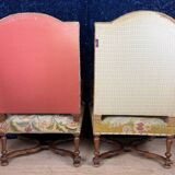 Pair of Louis XIII armchairs in walnut circa 1850