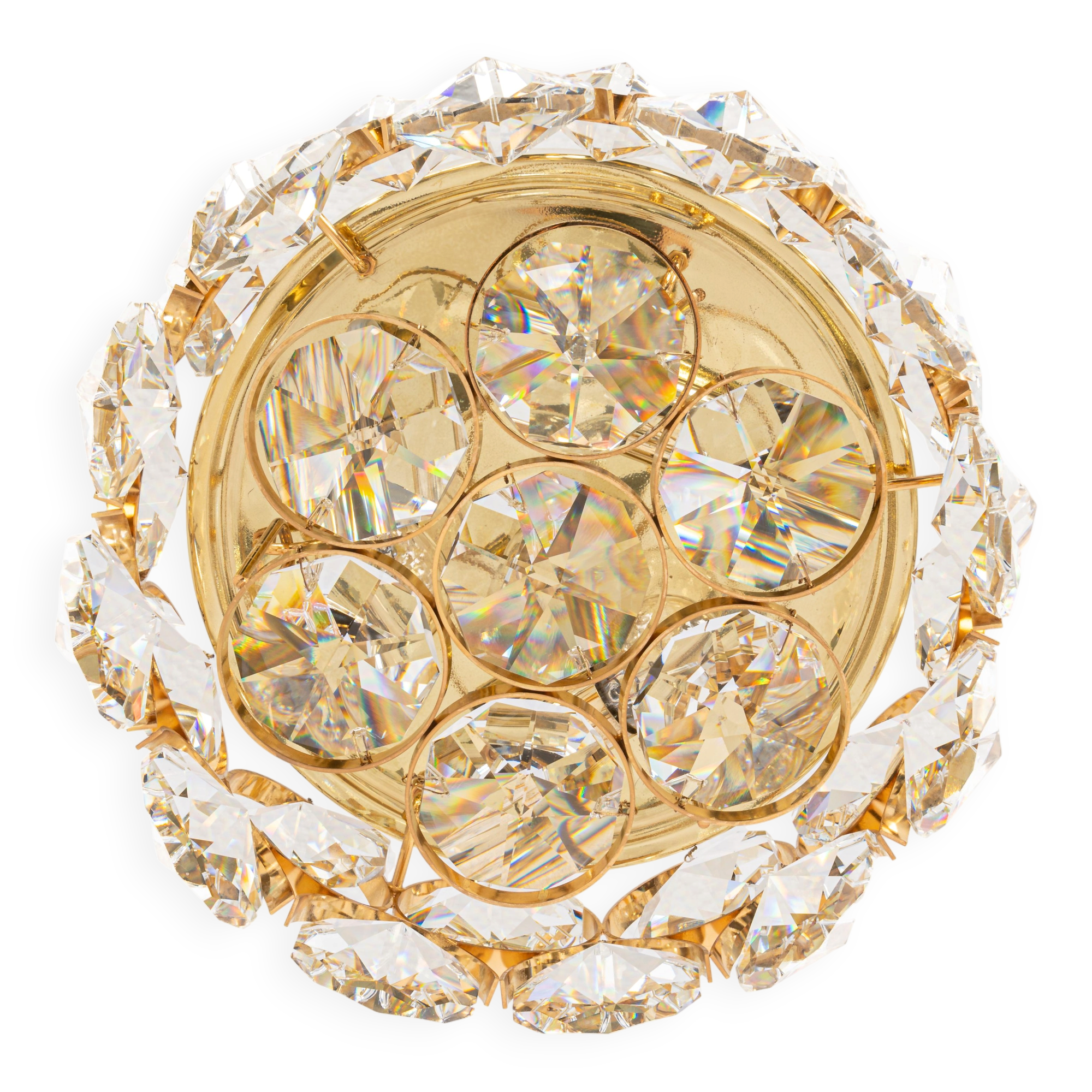 Recessed ceiling lamp, crystal glass design Palwa, Germany, 1970s