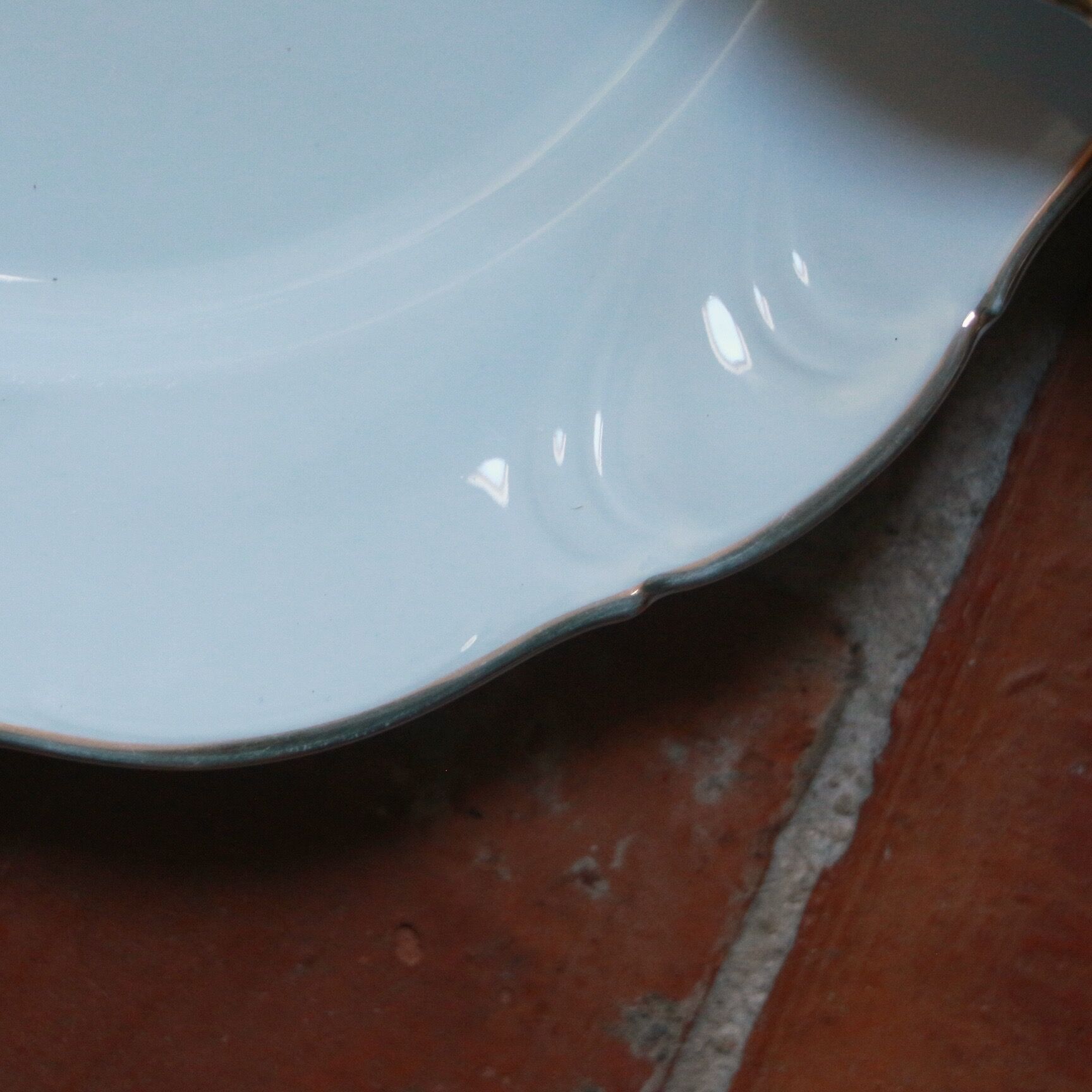 White and gold porcelain plates