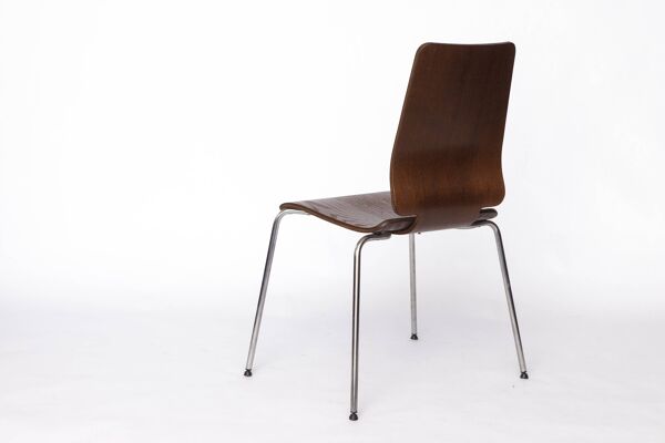 Chaise Gilbert IKEA – Chaise de salle à manger empilable vintage des années 1990, contreplaqué de teck