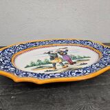 Large Quimper HB earthenware dish - Breton decor
