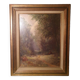 Oil painting on canvas Barbizon School framed and signed