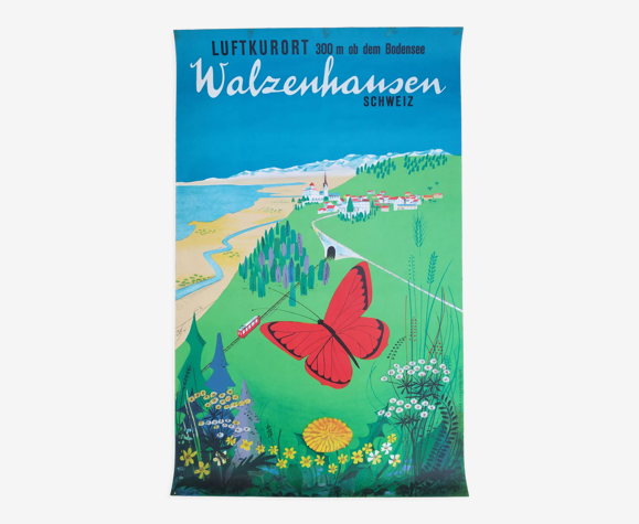 Old poster Walzenhausen Bodensee Schweiz/Switzerland ca 1970