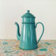 Vintage green enameled coffee pot