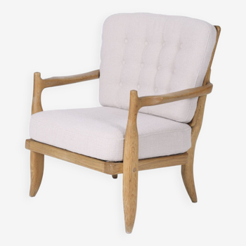 Fauteuil en bois et bouclette Guillerme et Chambron