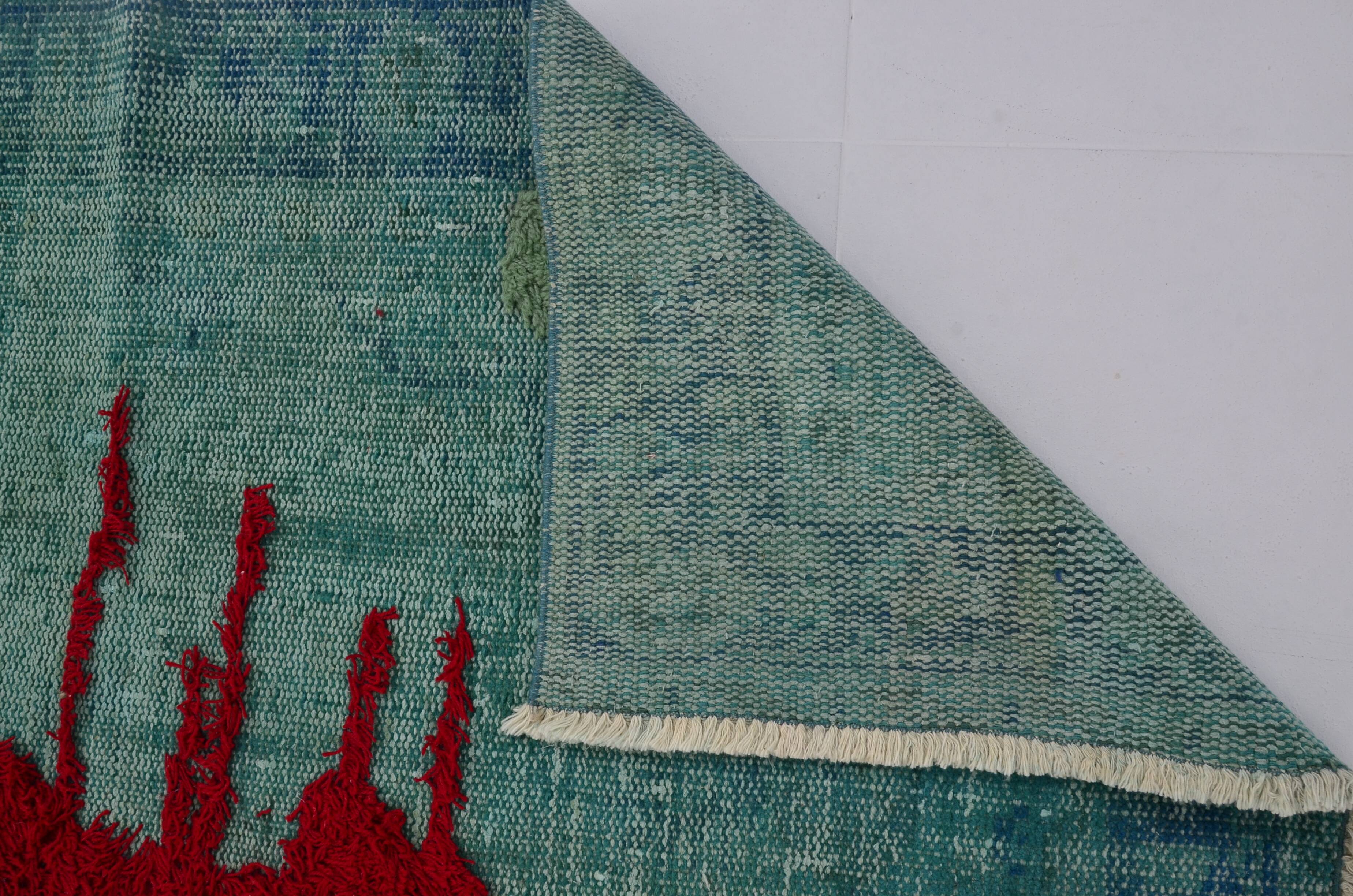 One Kind Unique Vintage Wool Carpet