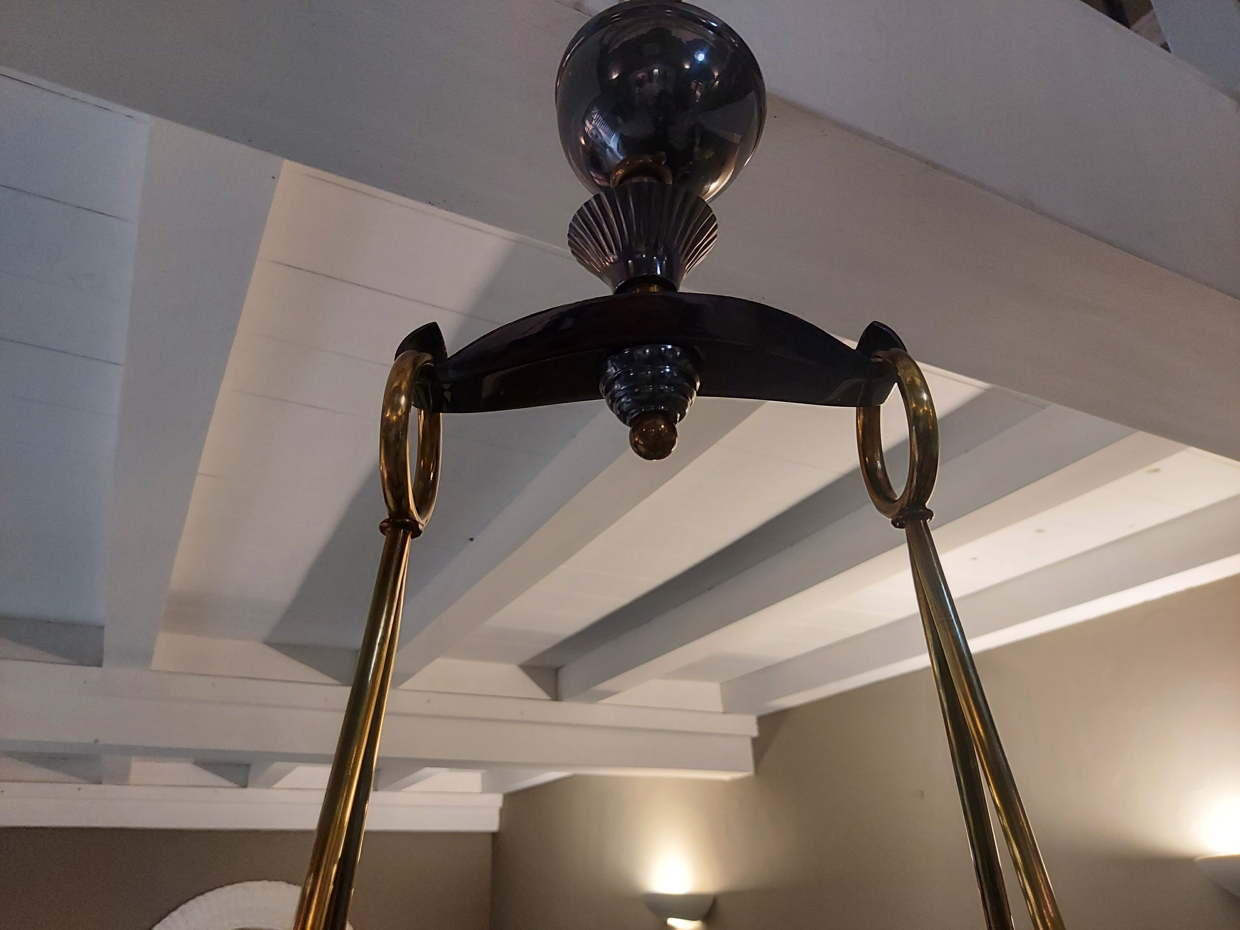 Vintage chandelier art deco 8 fires 1950