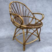 Fauteuil en rotin des années 60 France
