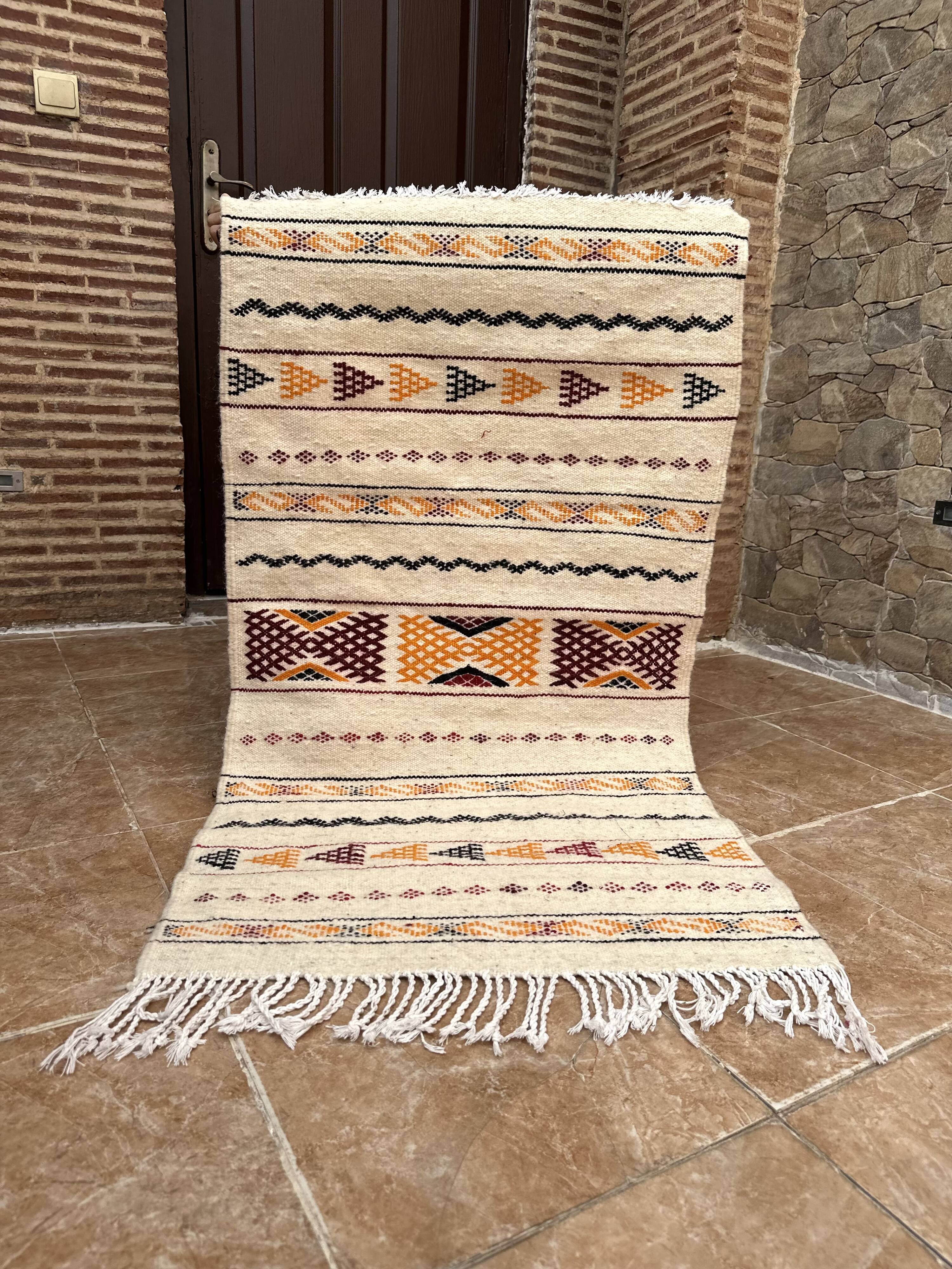 Unique and medium sized Berber rug, gray rug, Moroccan kilim.