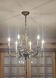 Decorative chandelier with 6 arms in patinated metal.