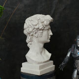 David head in waxed white concrete