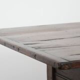 Antique English oak dining table from the 18th century for 4 to 6 people